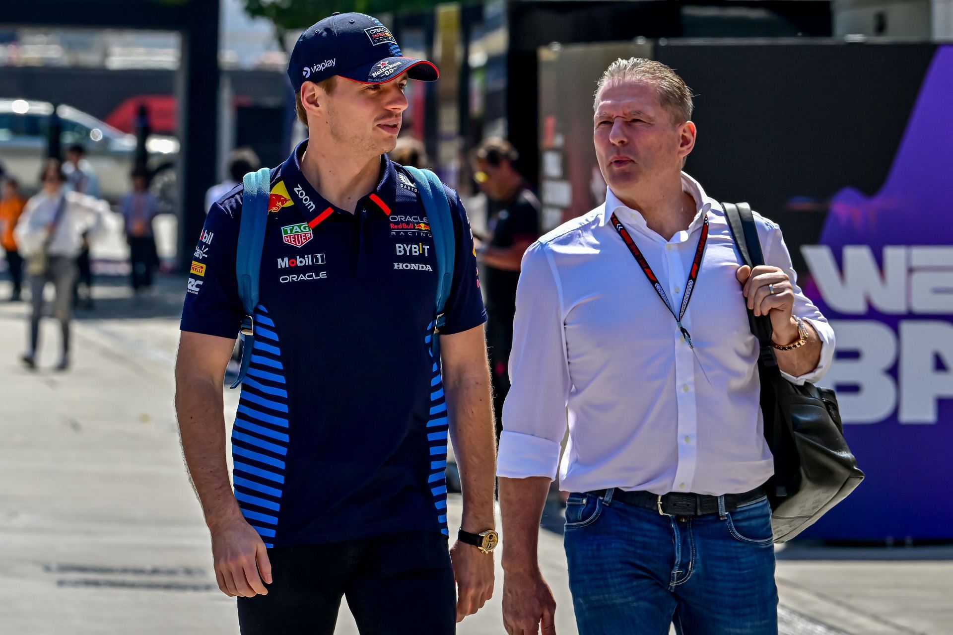 Max Verstappen with his father Jos Verstappen. Source: Getty Images